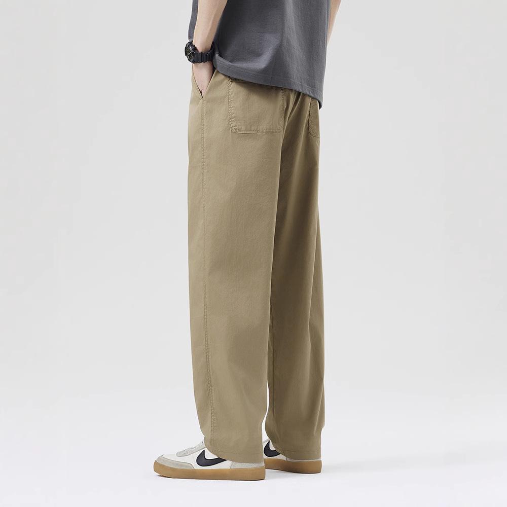 American retro stretch overalls men's spring new casual pants spring and autumn loose straight pants