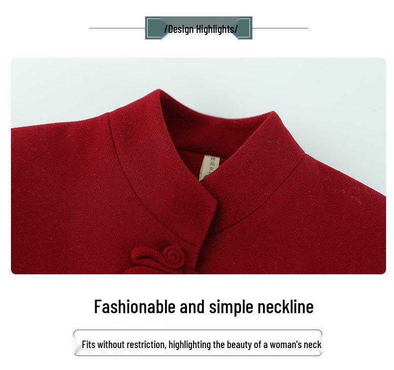 Elderly Women's Spring Wool Coat: Loose Tang Suit Jacket for Mom, Mother-in-law, or Wife - Perfect for Spring & Autumn.