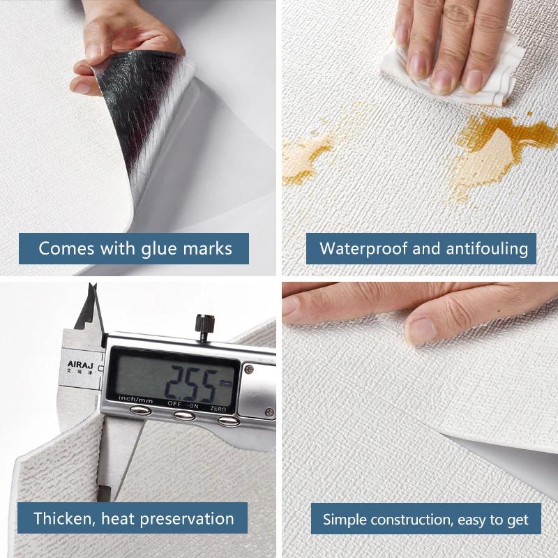 0.5x2.8m 3D Wall Linen New Design Self-adhesive Living Room Bedroom Waterproof Wallpaper Children's Room Decorative Wall