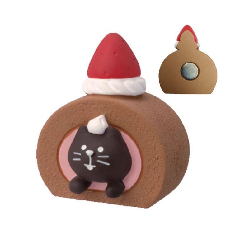 Japanese cat refrigerator sticker, grocery zakka cute bread coffee shop decoration gift miniature resin ornament