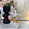 Resin Crafts Easter Bunny Figurine Cute Rabbit Desktop Ornament  Outdoor Garden Lawn