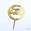 Gold & Black Mirrored Acrylic Cake Topper