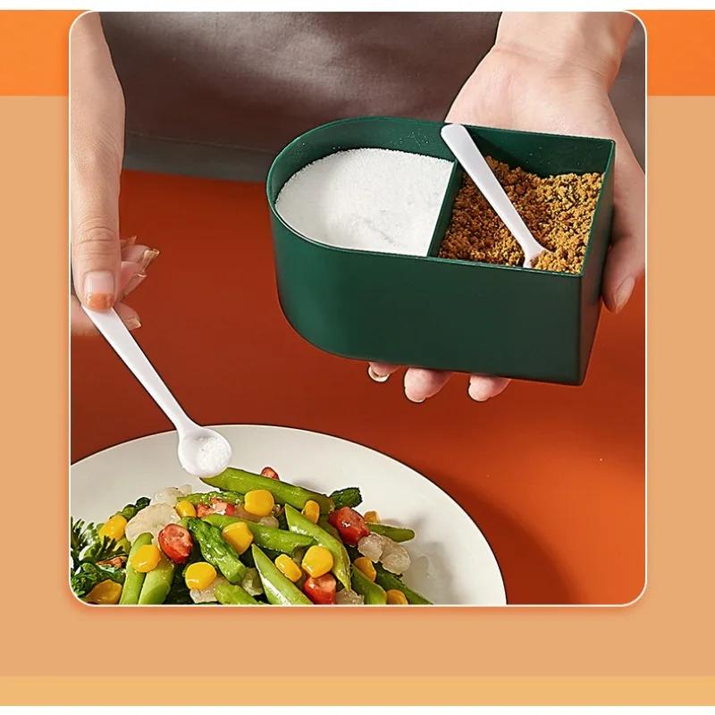Seasoning Box Combination Set Seasoning Jar Salt MSG Household Kitchen Supplies Storage Box Sealed All-In-One Multi-Compartment