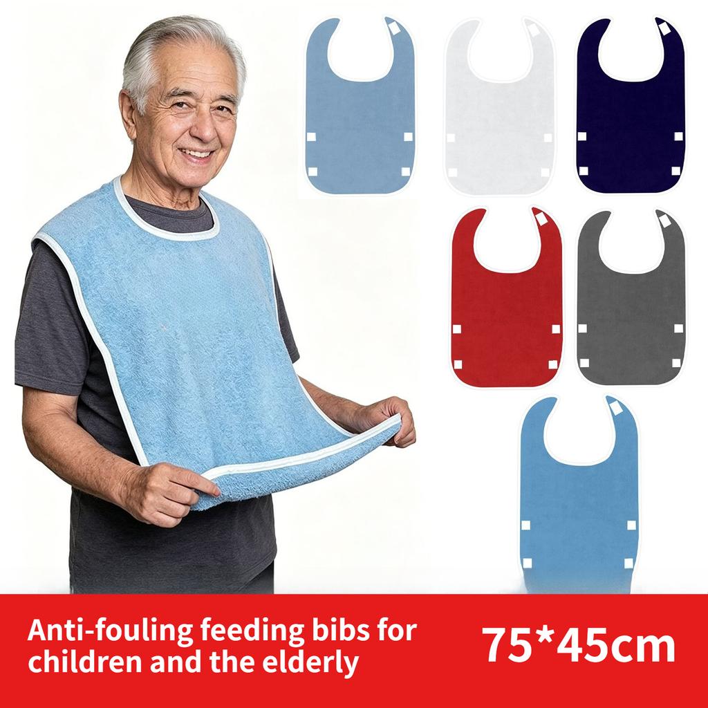 Auslaufsicheres Lätzchen für ältere Menschen, verstellbares und verlängertes Design, Unisex
