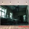 One 2D flat banner with a haunted house theme background and zombie pattern.zyc