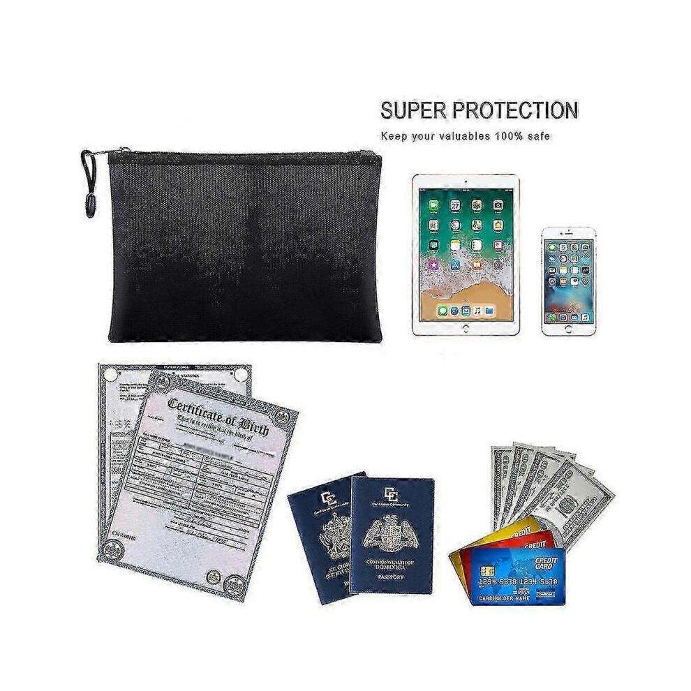 Fireproof Document Bag A4 Size with 13 Pockets - Water & Fire Resistant Safe Storage