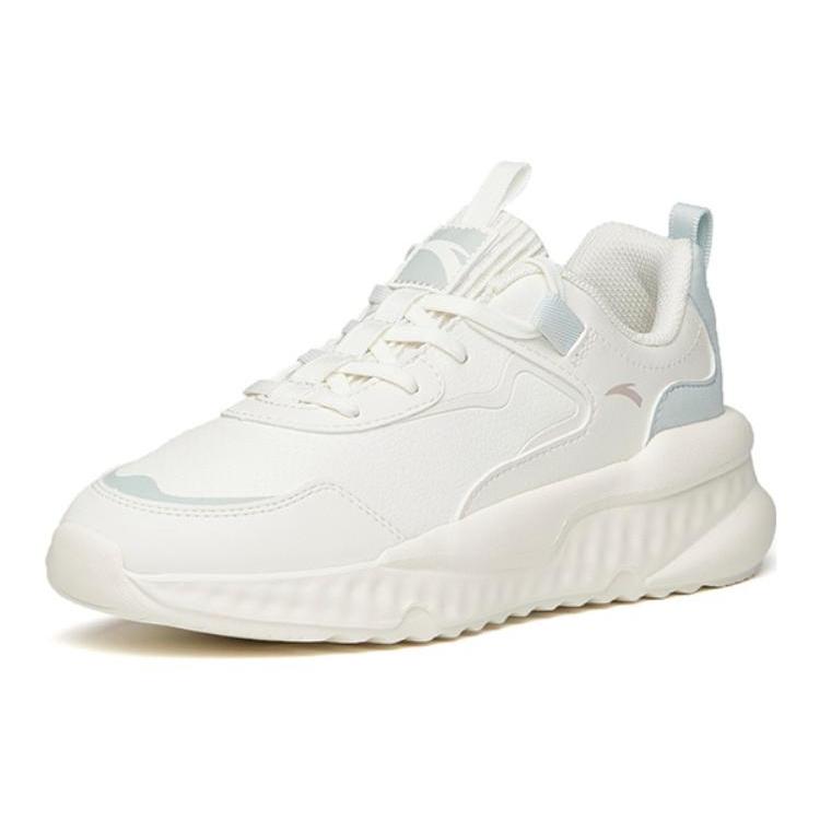 Anta Life Collection Synthetic Leather Athletic Shoes Abrasion Resistant Low top Casual Shoes Women's White Green 122118843S-3