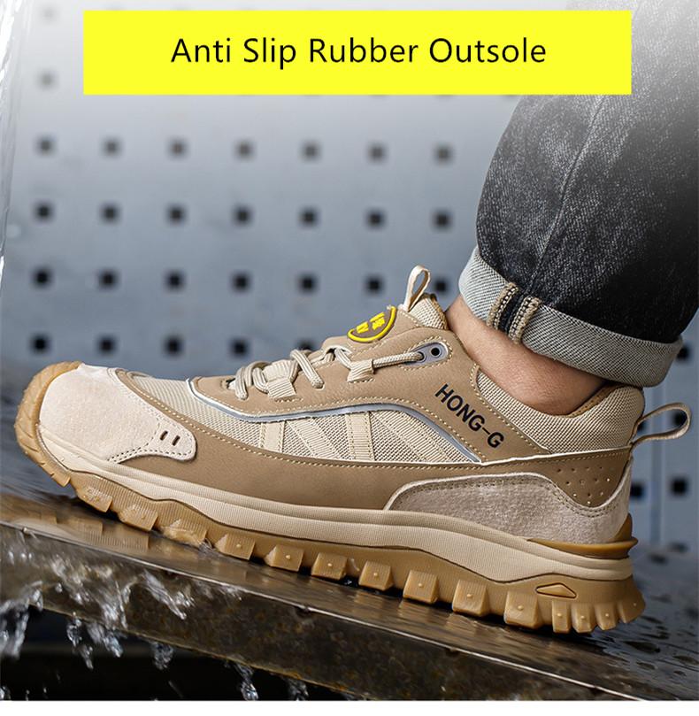 anti puncture Work shoes with steel toe anti sparks suede boots for men anti-slip safety shoes indestructible shoes men gift
