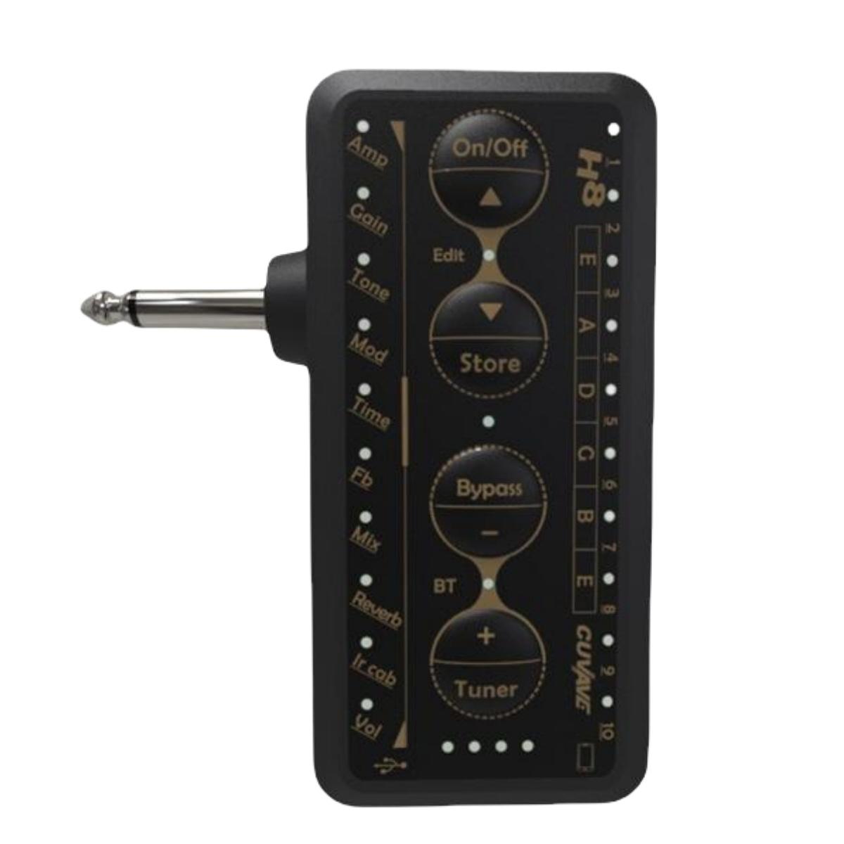 M-VAVE H8 Guitar Headphone Amplifier Portable Rechargeable Mini Headphone Amp Built-in Delay Reverb Effect for Electric Bass
