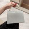 Fine Shiny Sheet Square Banquet Handbag Pearl Handle Wallet Women'S Crossbody Bag Socialite Cheongsam Accessories New