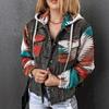 Damen Oversize Jeansjacke Mit Kapuze Patchwork Kontrastfarbe Retro Vintage Stil Langarm Lockerer Schnitt