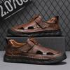 Fashion Handmade Men's Sandals Soft Fashion Comfort Sandals Outdoor Summer Shoes Breathable Anti-Slip Beach Casual Sneakers Roman Shoes