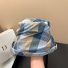 Plaid Irregular Bucket Hat Short Brim Sun Women Outdoor Casual Fashion