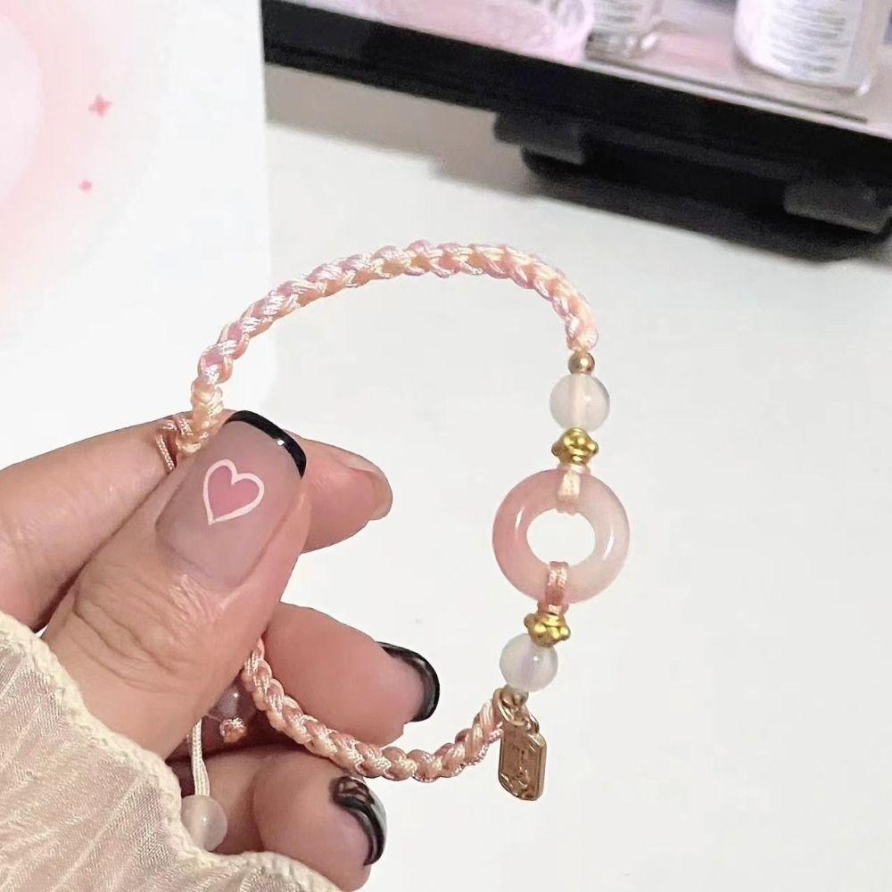 Beaded Ping An Buckle Bracelet Zodiac Year Weave Hand Rope Fashion Couple Bracelet  Lovers