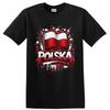 Poland Flag T Shirt Red White Paint Splash Patriotic Graphic Tee Heritage Gift