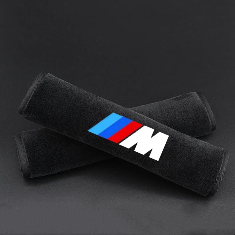 Car Seat Belt Leather Shoulder Protector Safety Belt 2pcs for BMW M E46 E90 E60 F10 F30 E39 E36 F20 E87 G30 E92 E91 X5 gjbf54
