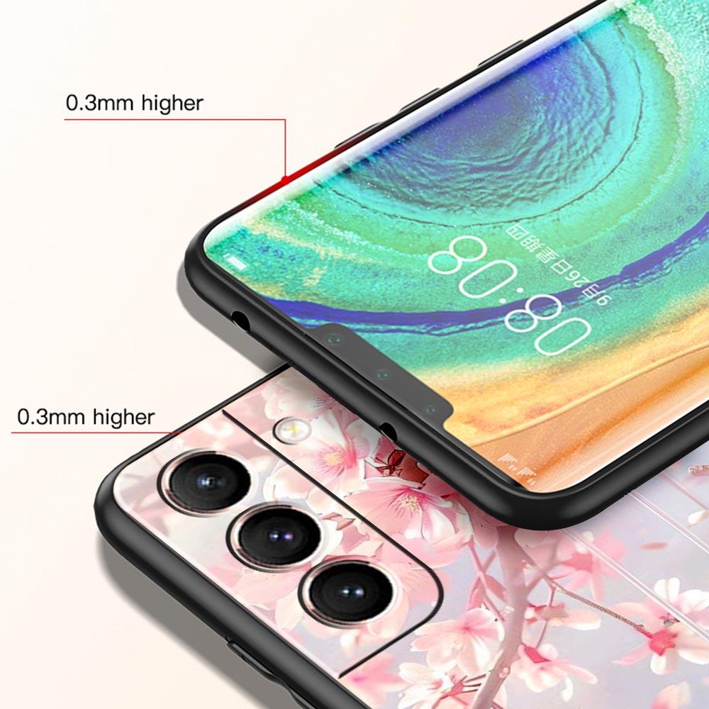 Korean Flower Phone Case for Samsung Galaxy S26 S25 S24 S23 S22 S20 S21 FE Ultra S25 Edge Plus 5G Soft TPU Cover Fundas Capa Bag