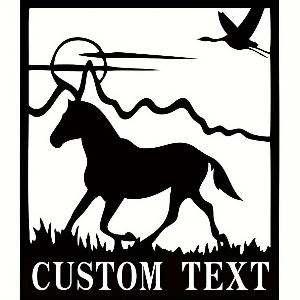 Custom Metal Horse Wall Sculpture - Rustic, Custom Text, Indoor/Outdoor Decor