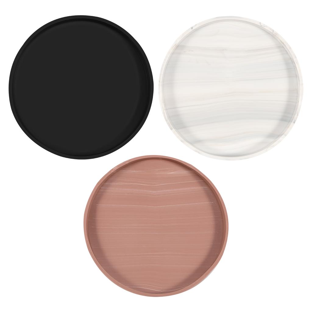 2Pcs Bathroom Vanity Tray Silicone Bathroom Tray for Counter Perfume Key Trinket Ring Tray Decor Soap Dispenser Countertop Tray