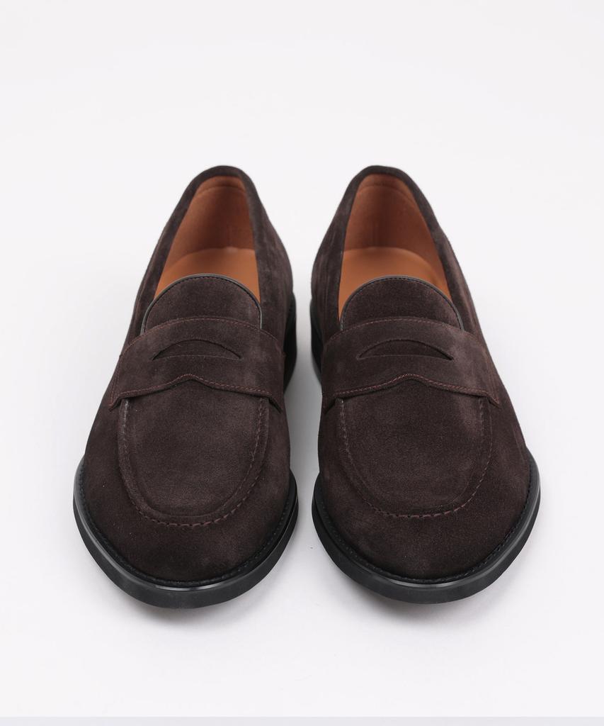 Brenowelt First Italian Suede Dark Brown Penny Loafers