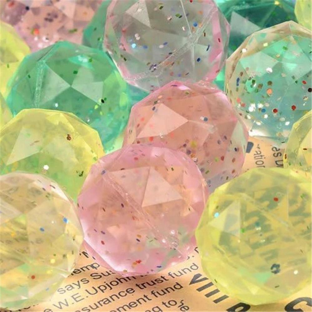 6Pcs Large Rubber Bouncy Ball Clear  Bouncy Ball Creative   Boys