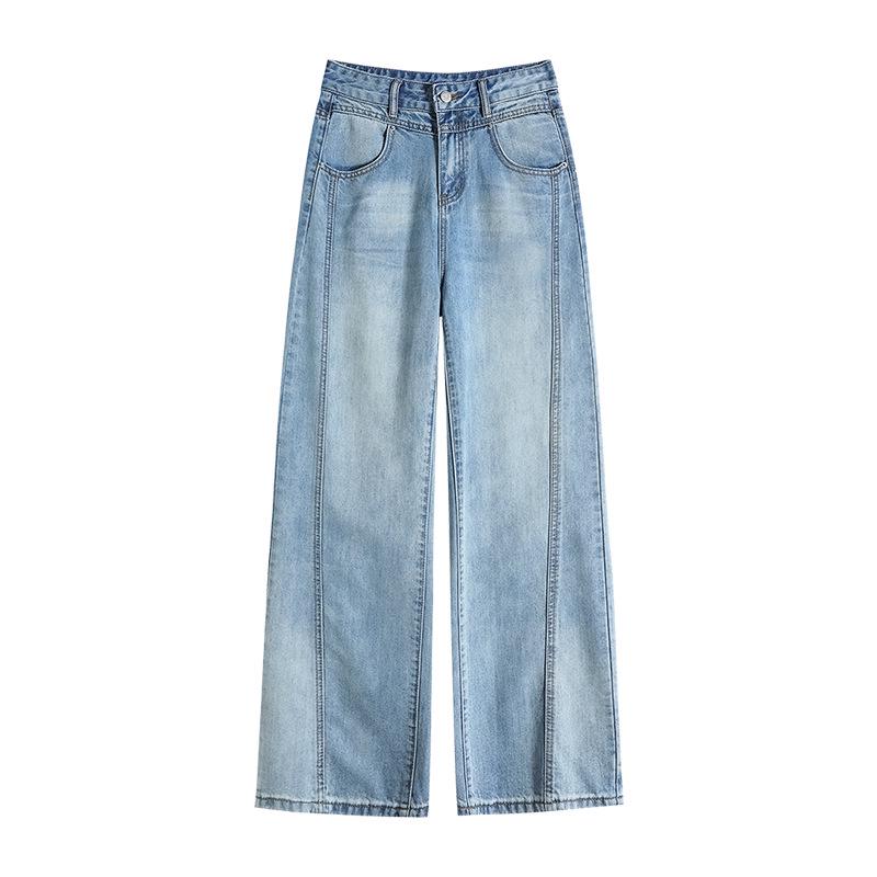 Women's Tencel Lyocell Wide-Leg Jeans: Summer 2025 Lightweight Loose Fit with Slim Draped Design