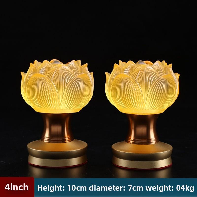 

2 шт. Лампа лотоса новая лампа Будды лампа лотоса Гуаньинь зарядная лампа лотоса для Будды пара светодиодных ламп постоянного свечения лампа Будды 2pcs-USB