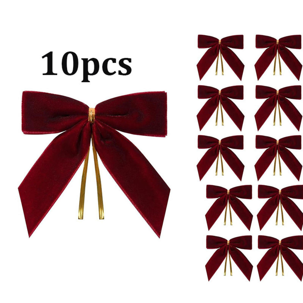 

Small Velvet Christmas Bows for Christmas Tree Wreath Gift Wrapping Crafts Wedding Party Home Decor Exquisite Craftsmanship Fashion Fast Delivery One Size вина червоного кольору