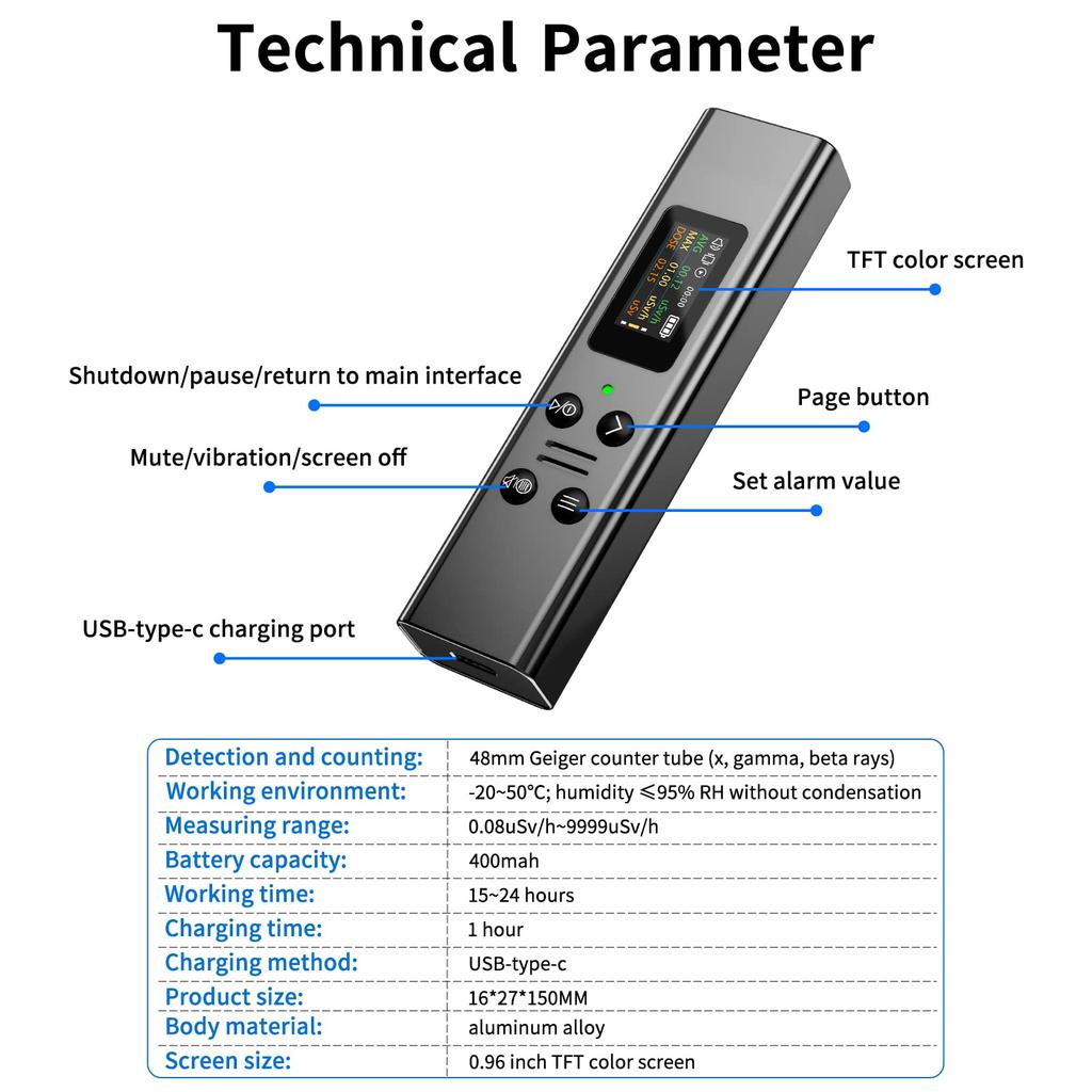 Y-M06 Portable Geiger counter Nuclear Radiation Detector X-ray Beta Gamma Detector Geiger Counter Dosimeter Rechargeable Meter