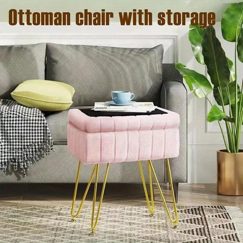Creative light luxury ins style high-end dressing table makeup stool storage stool storage storage box chair manicure stool