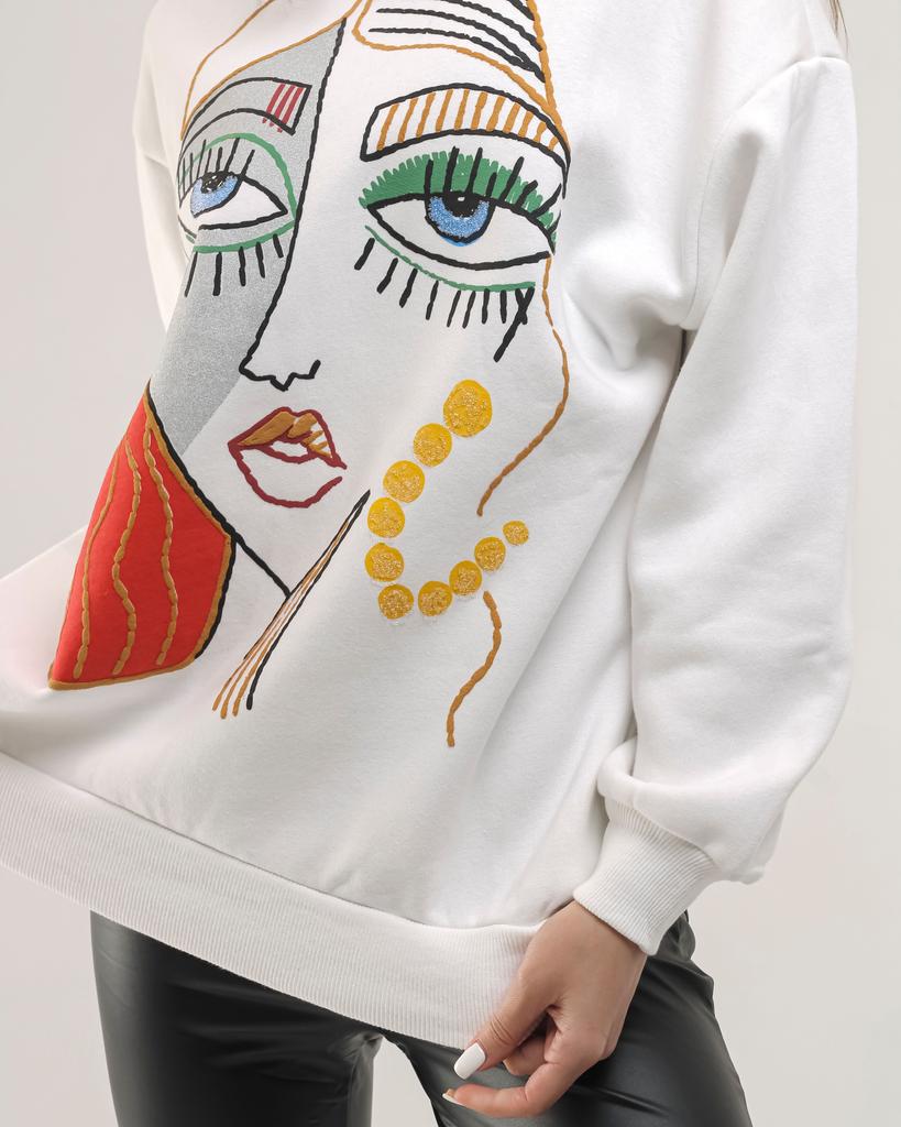 Damen-Sweatshirt MZR 21183 S weiß