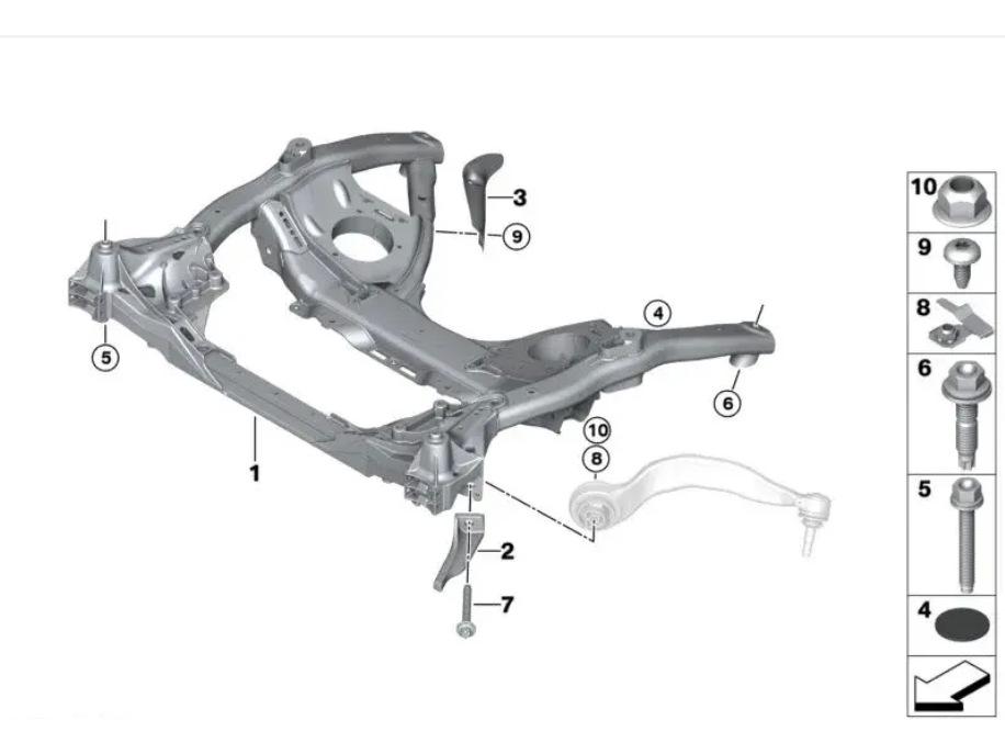Customizable Car Parts for Bao Ma 5 Series G38 Yuanbao Beam (Part 31106861106)