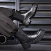 High Top Slipper Schuhe Hochwertiges Leder Outdoor Herren Basic Stiefel Rutschfeste Wanderschuhe Männlich Britischer Stil Motorradstiefel