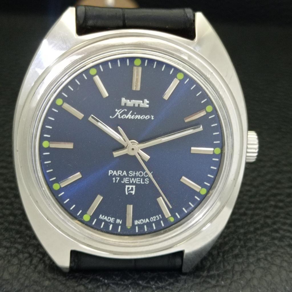 RELOJ VINTAGE DE CUERDA MANUAL HMT KOHINOOR INDIO PARA HOMBRE ESFERA COLOR AZUL a441002-4 HT-a441002