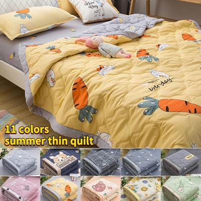 Sommer dünne Steppdecke waschbare Baumwolle Klimaanlage Quilts weiche hautfreundliche Decke für Kind Erwachsene Doppelbett Tröster Druck