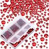 Red Rhinestone Set for Nail Decoration Large Capacity Set for 3D Nail DIY Resin Comes in a Case with and 3000-piece - Art, Nails, Decorations,