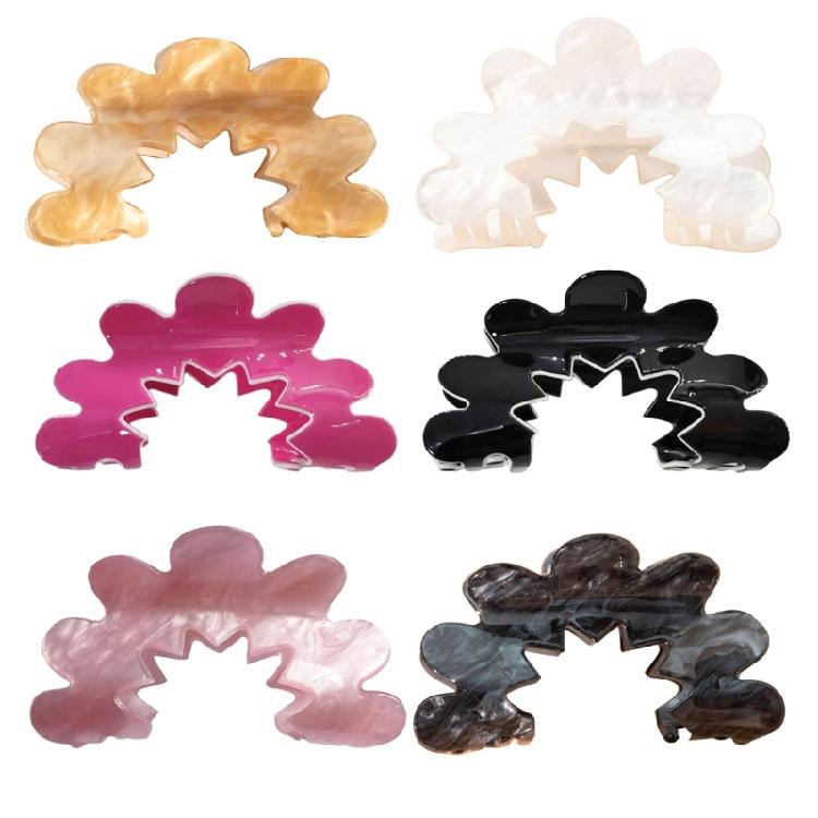 Korean Acrylic Hair Claw Flower Clips Large Size Barrette Crab Hair Accessories