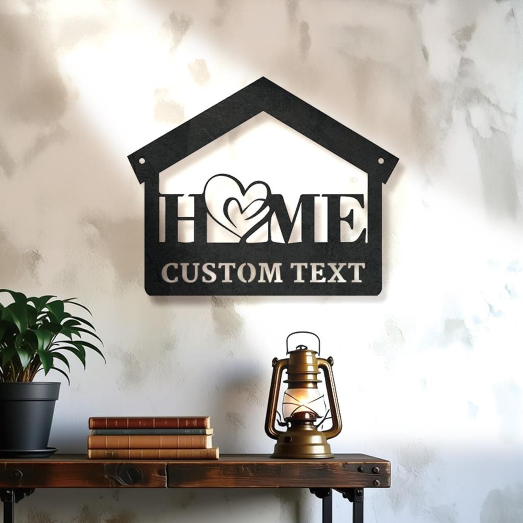 Custom Metal Wall Art Sign Personalized Family Name Text Rustic Farmhouse Decor for Indoor Outdoor Living Room Bedroom Home Housewarming Gift