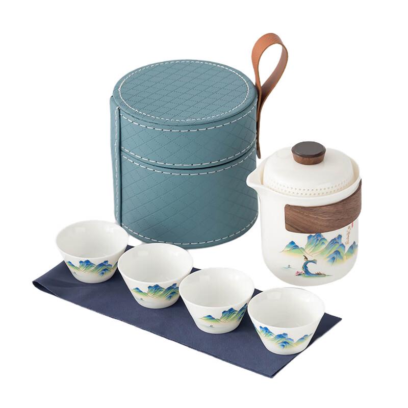 Mutton Fat Jade White Porcelain Lingxue Travel Tea Set