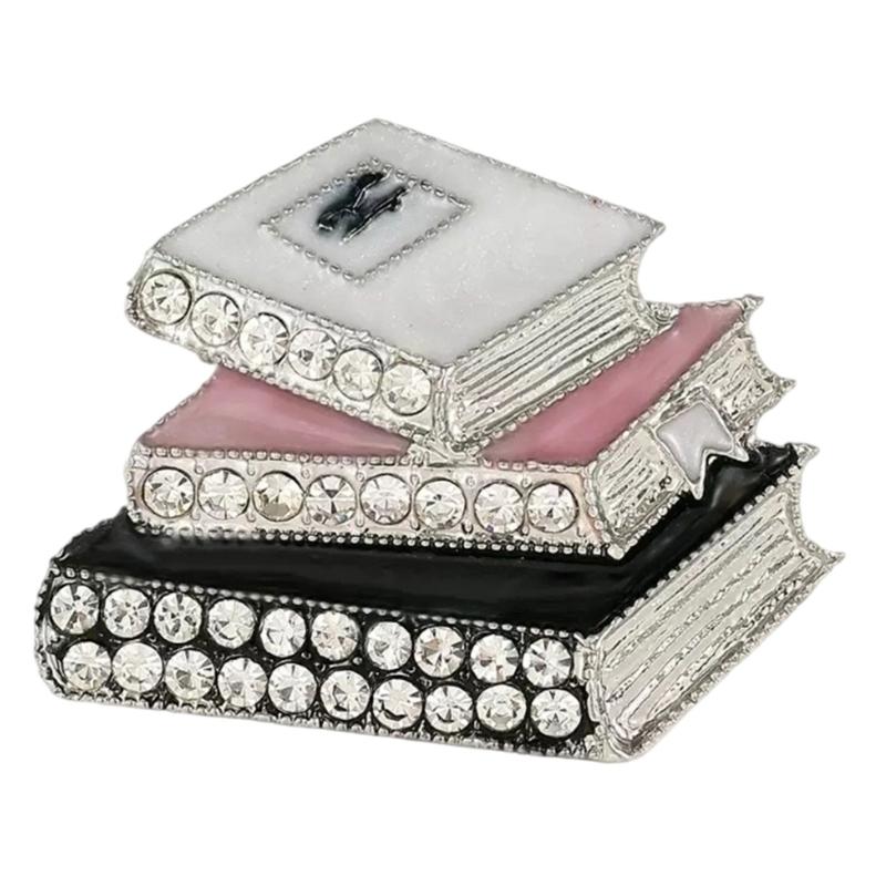 Solidna emaliowana broszka z cyrkoniami i błyszczącymi kamieniami zapewniająca trwały kolor i blask w akcesoriach