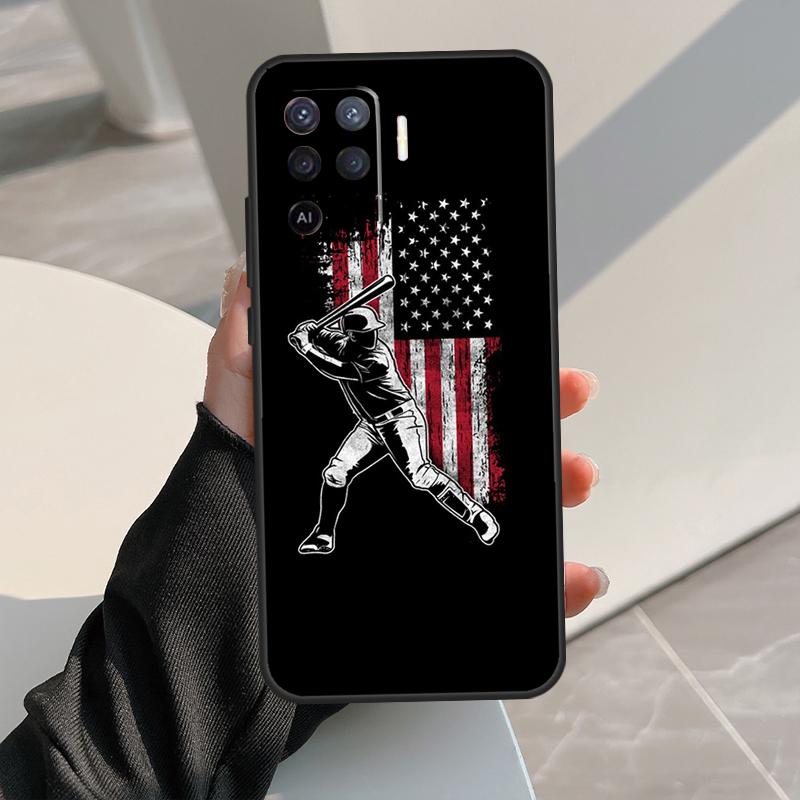 Baseball Case For Oppo A17 A57 A77 A60 A80 A40 A74 A54 A94 A78 A98 A18 A38 A58 A96 A76 A16 A15 A5 Pro