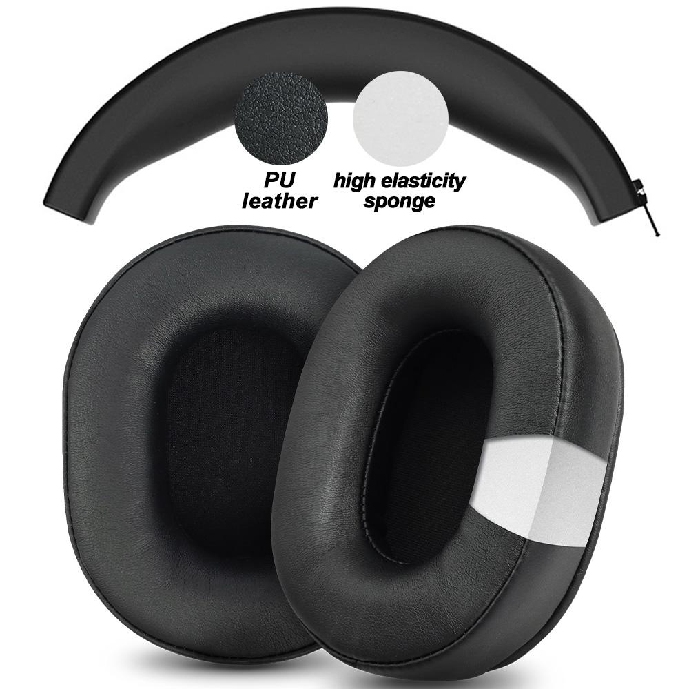 Earpads for Baseus GH02 White Earphone Pads Gaming Wireless Replacement Headphones Earmuffs Mesh Cloth Memory Covers Sponge