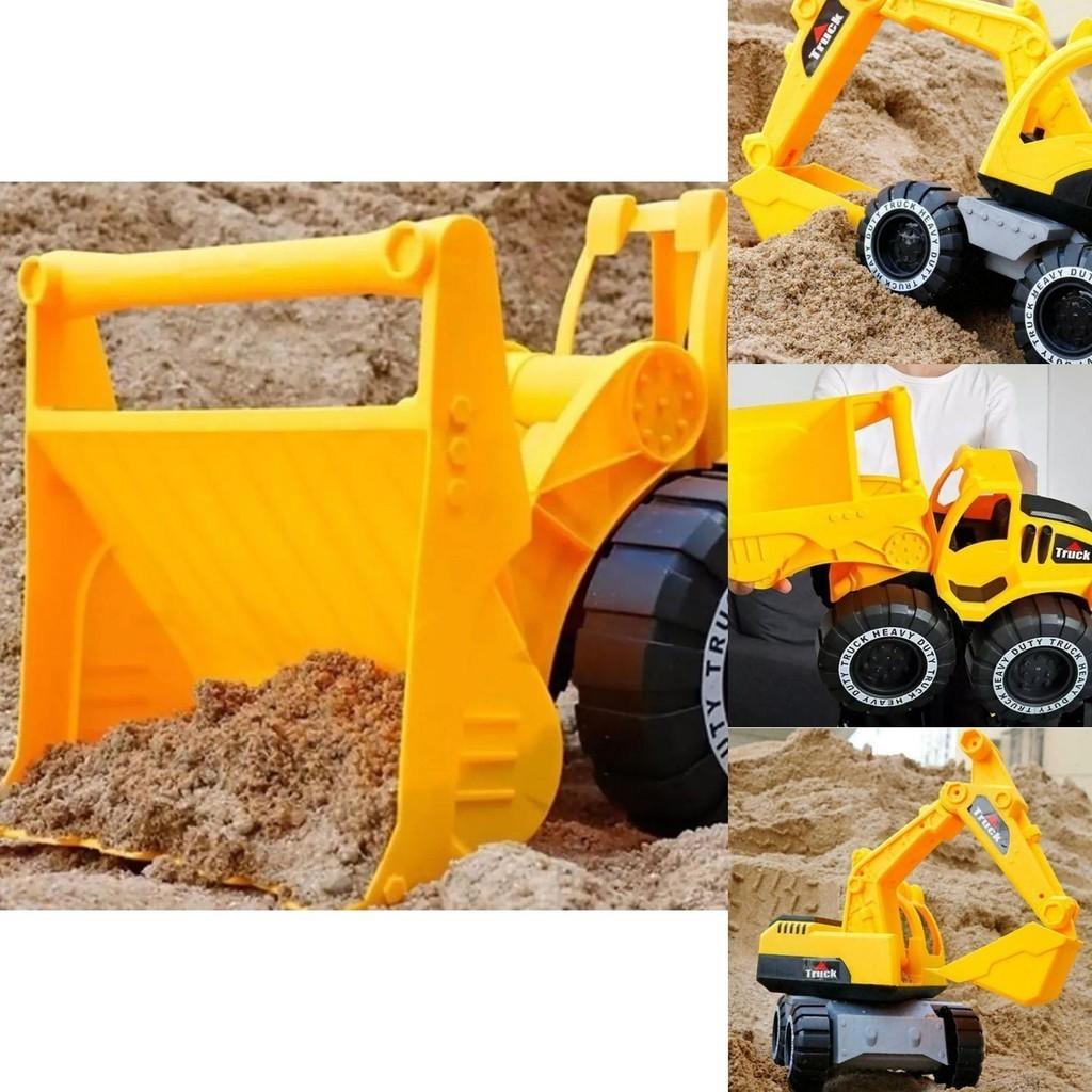 Bright Yellow Engineering Construction Truck Excavator Digger Vehicle Car Toy For Kids
