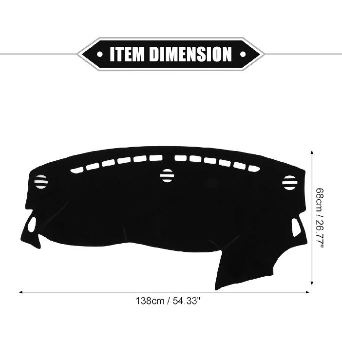 Dashboard Cover Compatible for Dodge Dart 2013-2016, Nonslip Polyester Black Dash Cover Mat Dash Board Protector Cover