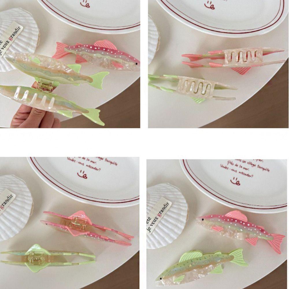 Creative Hairpin Ocean Fish Hair Claw Acetate Acetic Acid Marine Animals Hair Clip Salmon Shark Clip Fish Grab Clip Vacation