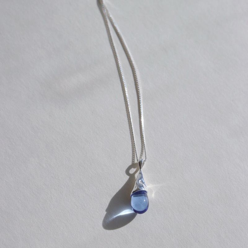 Xiaomi Silberfarben Blau Wassertropfenform Kette Choker Halskette Für Damen Breit Feiner Schmuck Hochzeitsparty Geburtstagsgeschenk