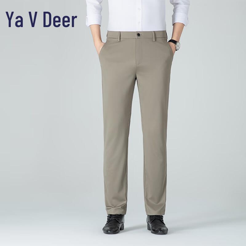 

Yalu Men s Spring/Summer 2025 Straight-Leg Elastic Business Casual Pants YKHDF595 35