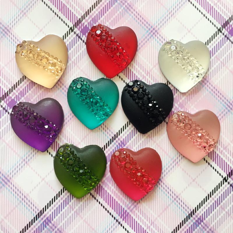 wholesale diy heart-shaped resin rhinestones wedding accessories scrapbook wedding decoration  rhinestone