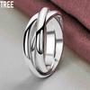 925 Sterling Silver Three Ring Ring Exquisite Charm Fashion Wedding Jewelry