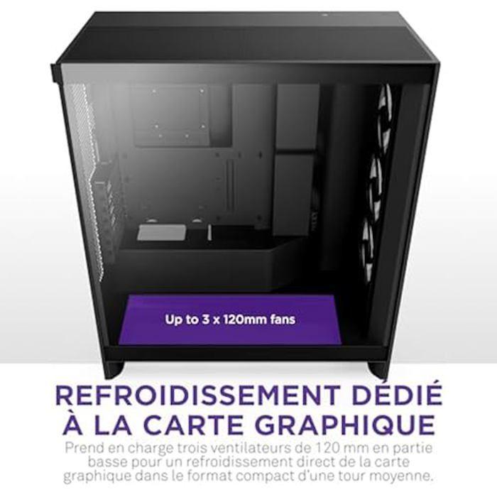 Boitier Moyen-tour - NZXT - CM-H72FB-R1 - H7 Flow RGB Avec Ventilateurs RGB Inclus - Noir